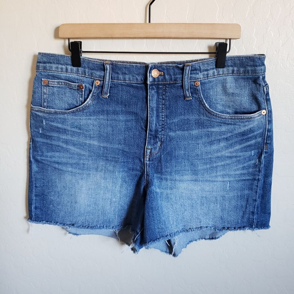 Madewell High-Rise Denim Cutoff Jean Shorts Blue Glenoaks Wash Size Women's 32